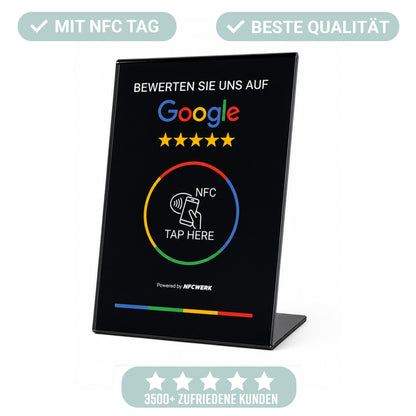 NFC Google Bewertung Aufsteller aus Acrylglas