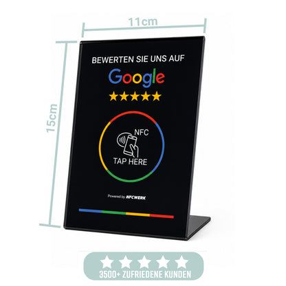 NFC Google Bewertung Aufsteller aus Acrylglas