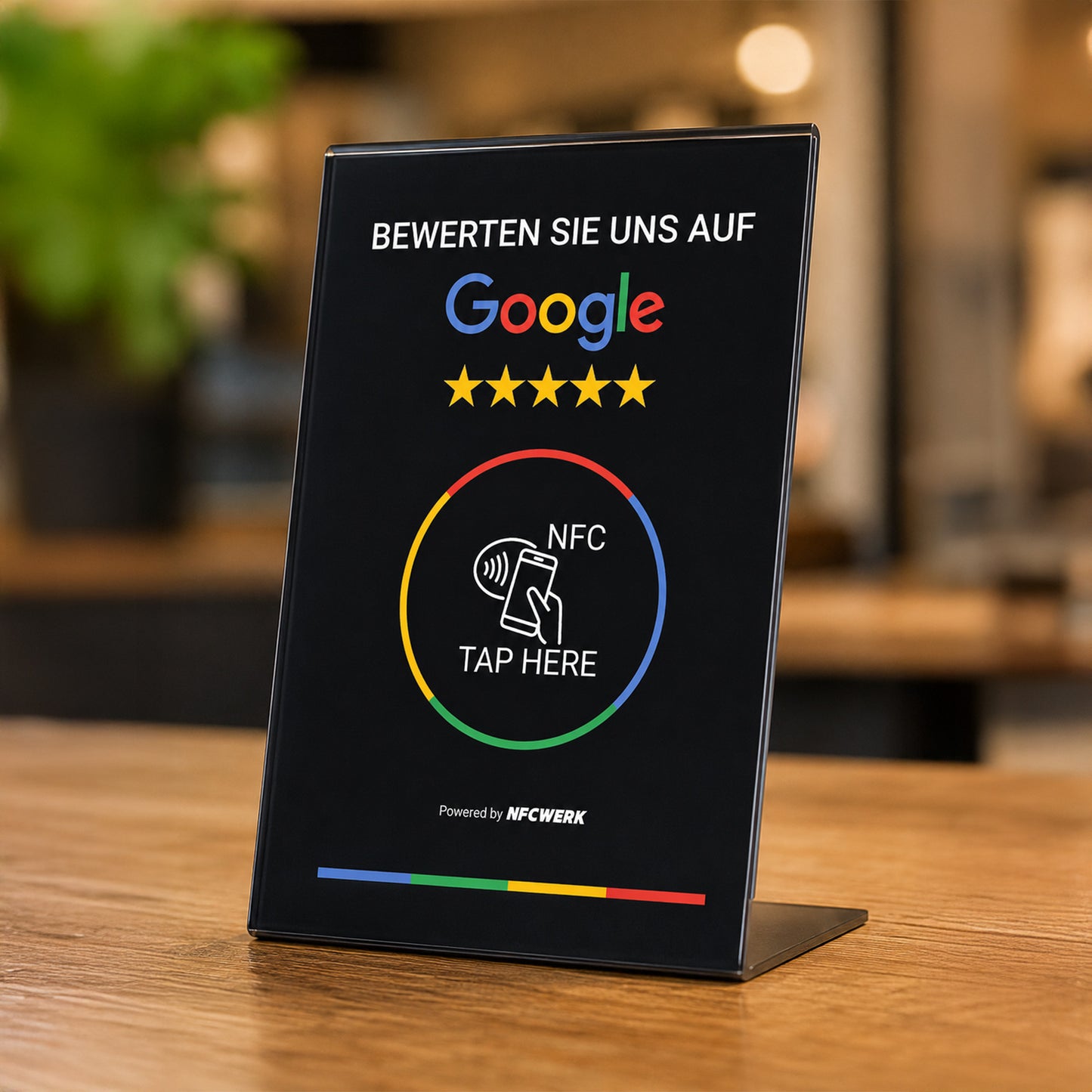 NFC Google Bewertung Aufsteller aus Acrylglas