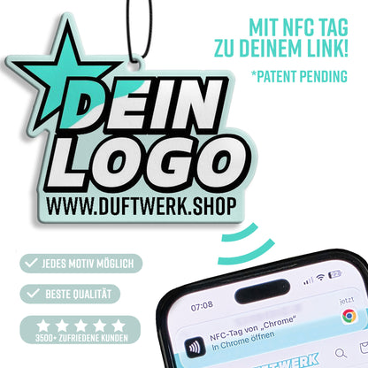 NFC TAG Duftbäume mit deinem Logo oder Bild (jedes Motiv möglich)